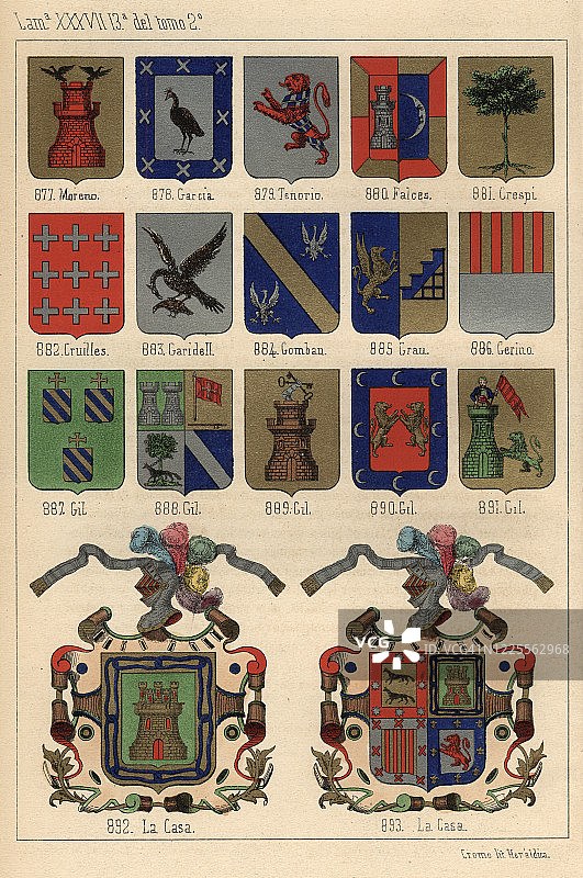 纹章，西班牙的纹章图片素材
