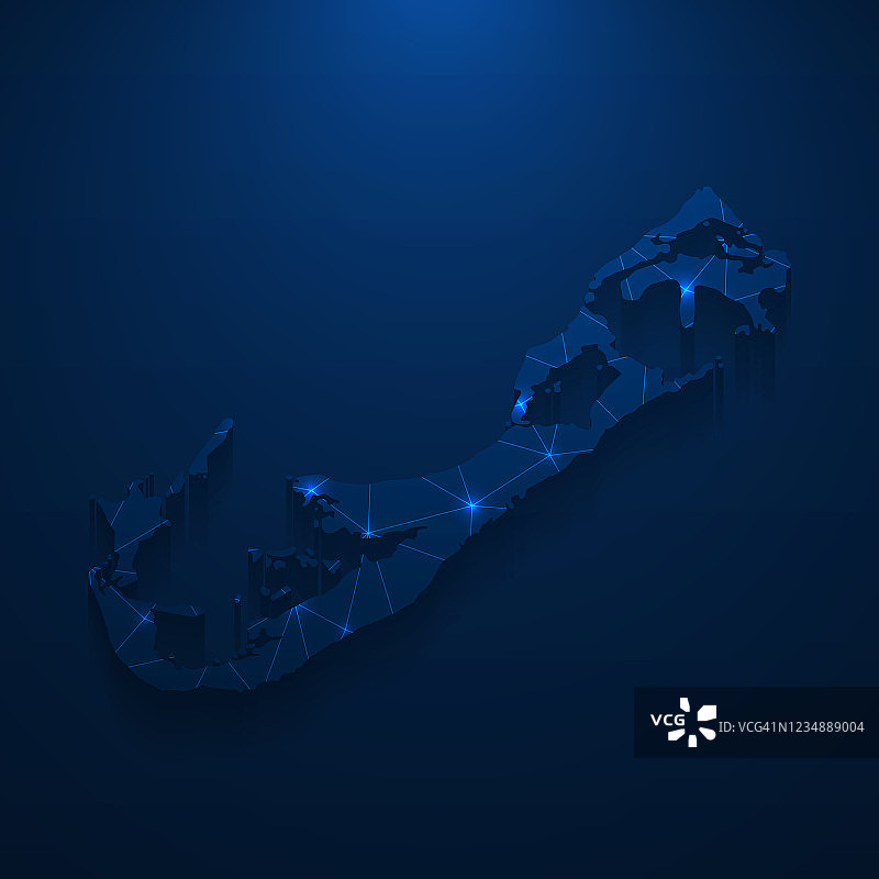 百慕大地图网络-明亮的网格在深蓝色的背景图片素材