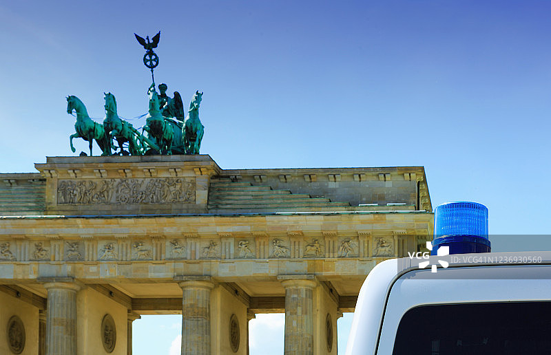 德国警车上的警灯-(德国柏林)图片素材