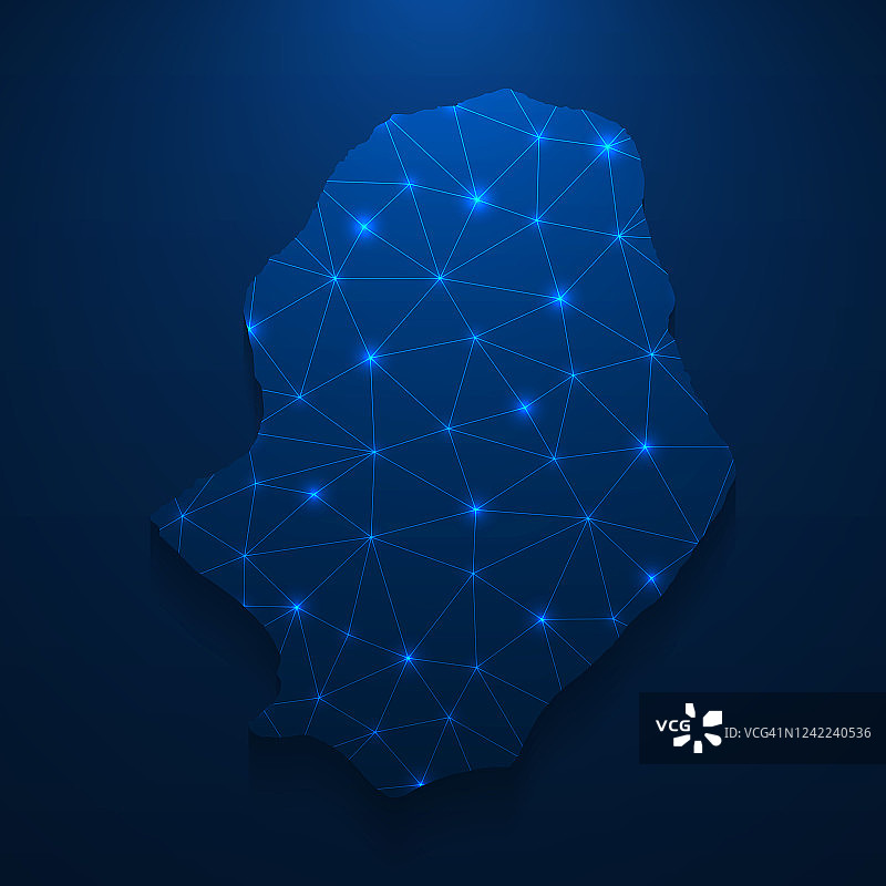 纽埃地图网络-明亮的网格在深蓝色的背景图片素材