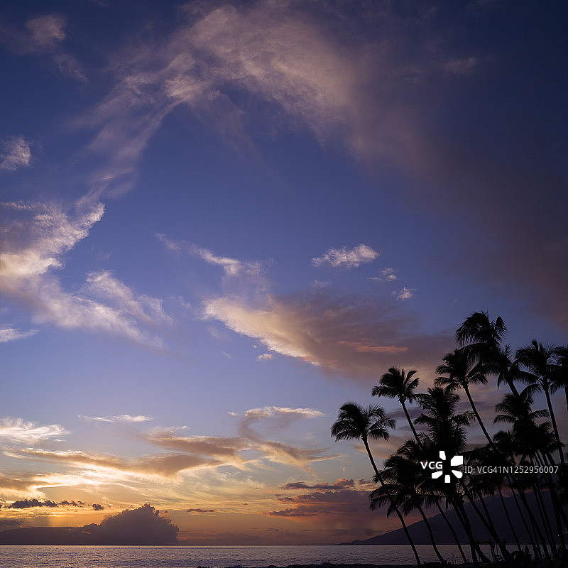 毛伊岛基平的日落图片素材