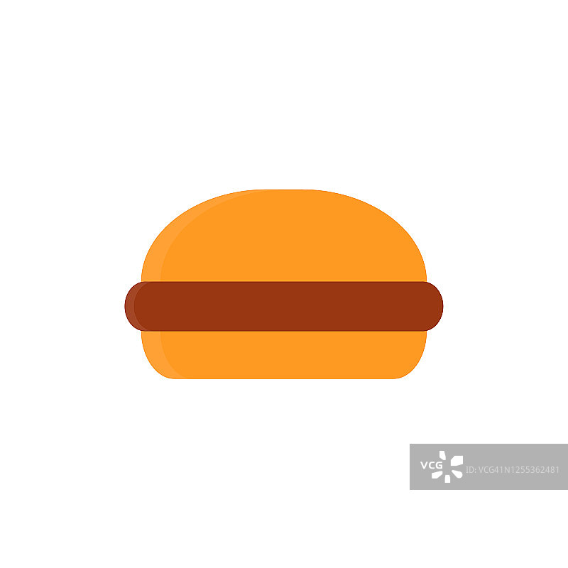 汉堡平面，快餐图标，矢量插图孤立的白色背景图片素材