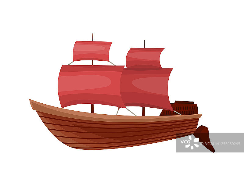 游艇、帆船或海上帆船。邮轮旅游公司。帆船符号图片素材