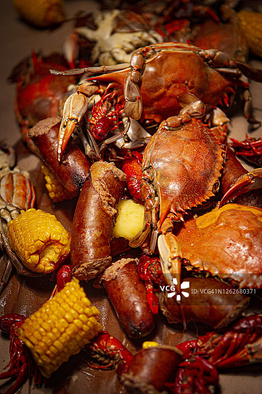 螃蟹和小龙虾在密西西比沸腾图片素材