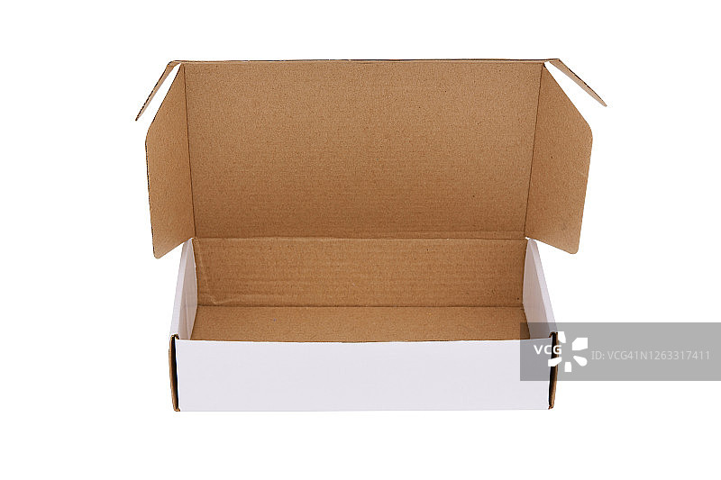 白色纸板箱孤立的白色背景图片素材