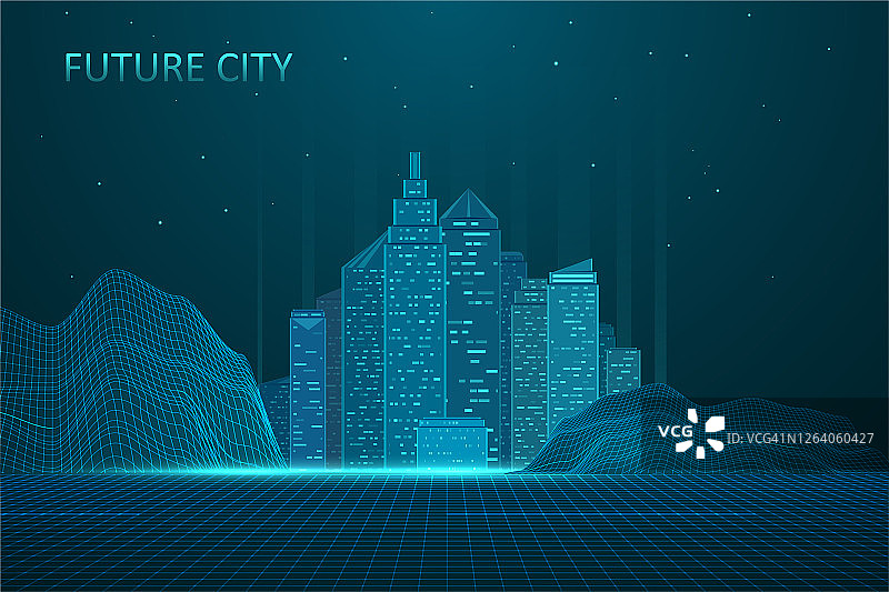 未来城市天际线插图图片素材