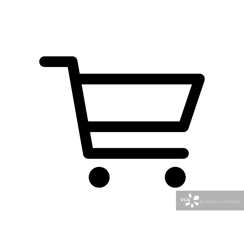 购物车图标。超市手推车的象征。电子商务商店的篮子图标。完美的线条图标为网站和移动应用程序设计。图片素材