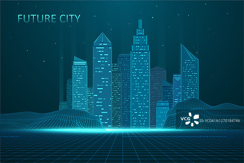 未来城市天际线插图图片素材