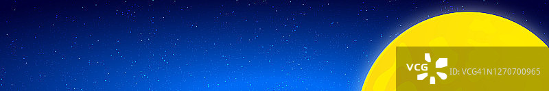 月亮和星空，黑色和蓝色的天空和飞行的彗星图片素材