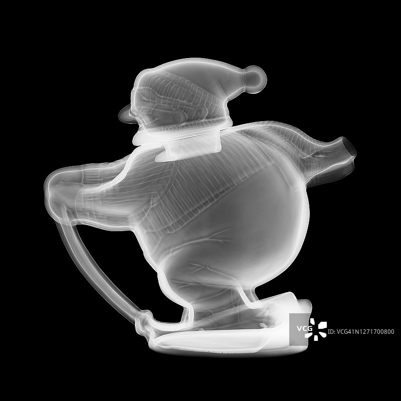 滑雪雪人茶壶，x光图片素材