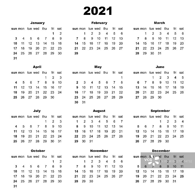 2021年日历图片素材
