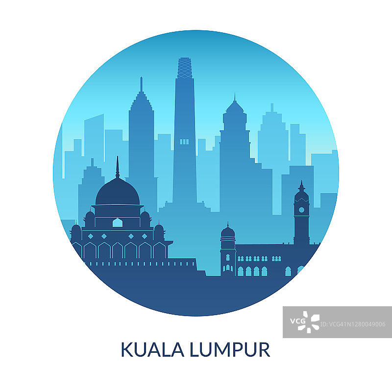 马来西亚著名城市景城吉隆坡。图片素材