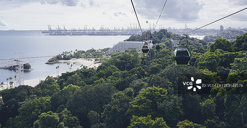 新加坡圣淘沙岛缆车图片素材