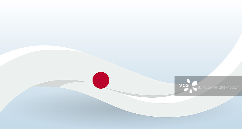 日本国旗。挥舞着不寻常的形状。设计模板，用于装饰传单和卡片，海报，横幅和标志。孤立的矢量图。图片素材