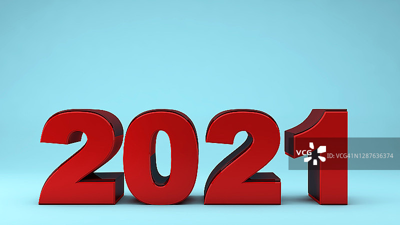 《2021年新年快乐》的3D渲染图图片素材