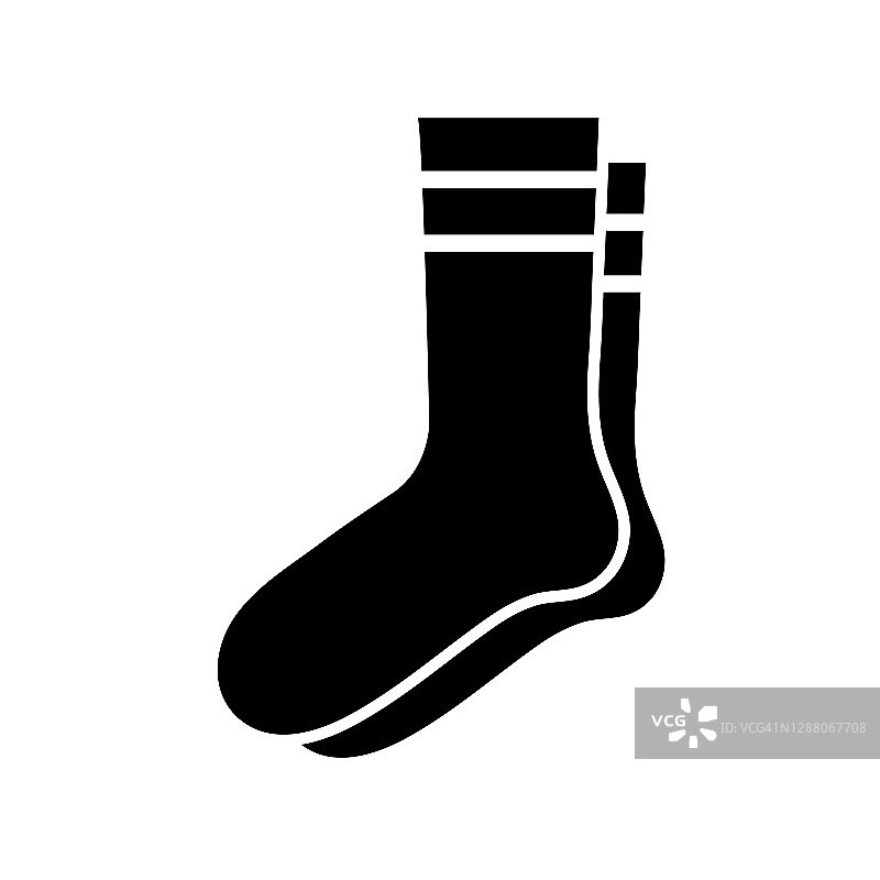袜子图标，标志孤立在白色背景图片素材