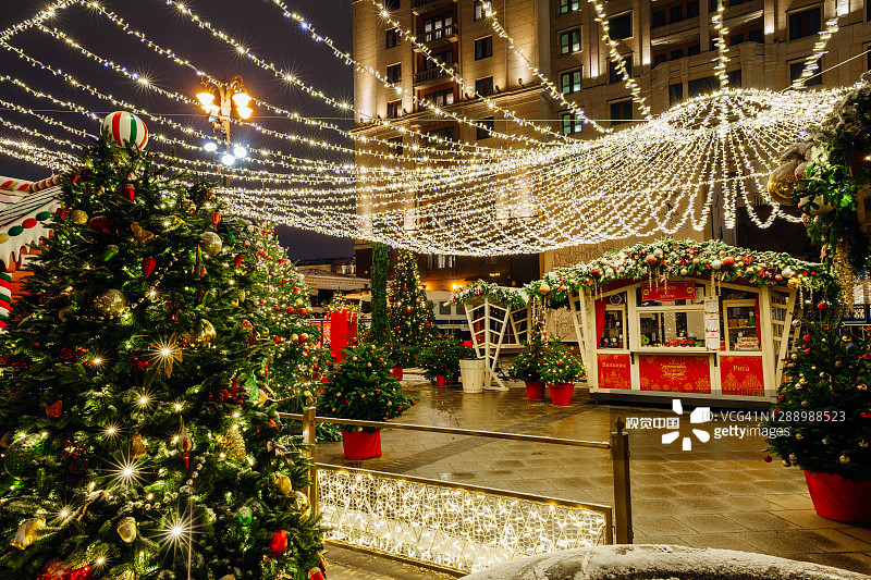 俄罗斯莫斯科的圣诞市场图片素材
