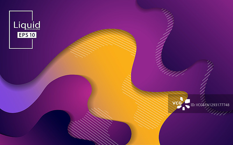 抽象粉色，紫色和黄色的颜色动态流体形状矢量插图背景设计的横幅。图片素材
