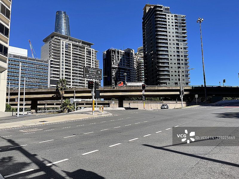 空旷的街景，没有交通的城市，高楼大厦，悉尼图片素材