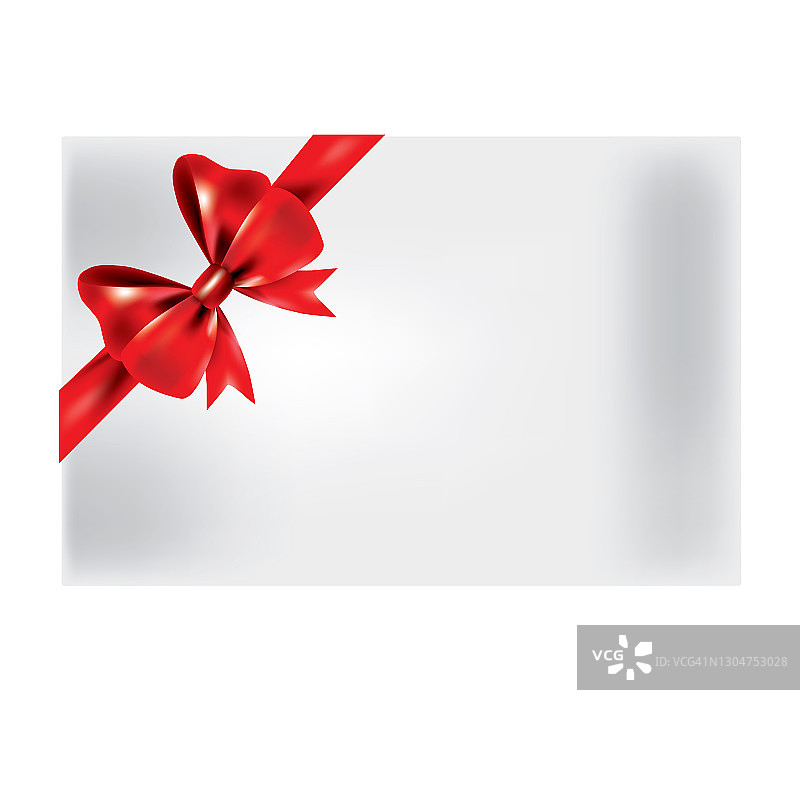 礼品蝴蝶结缎带丝。红色蝴蝶结孤立在白色背景上。3D礼物领结圣诞礼物，节日装饰，生日庆祝。图片素材