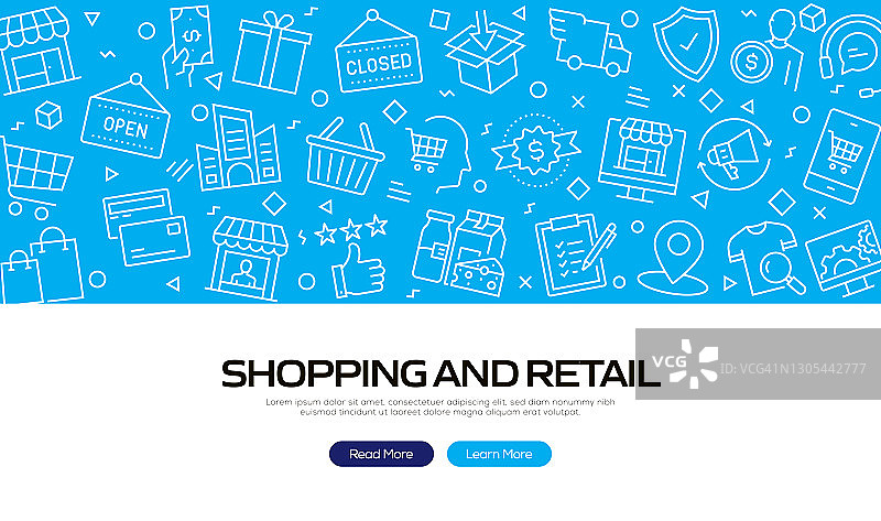 购物与零售相关的网页横幅图案设计图片素材