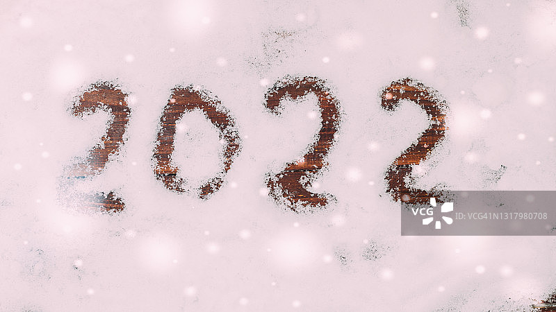2022年冬天，圣诞雪花中传来祝福图片素材
