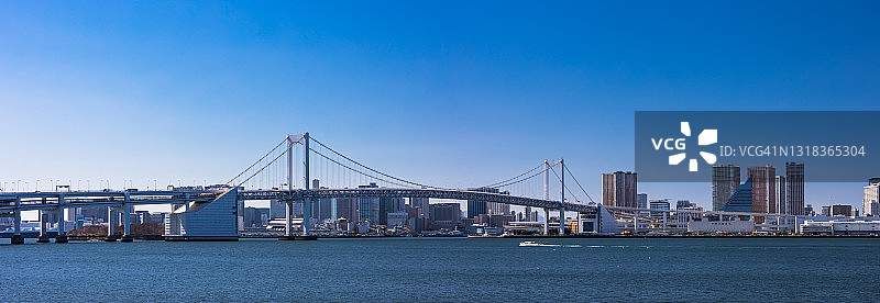 蓝天下的东京彩虹桥图片素材