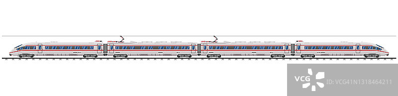 高速列车孤立在白色背景上。图片素材