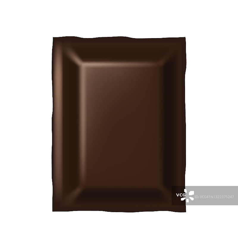 逼真的黑巧克力片。棕色美味的酒吧模拟。可可美味的产品，苦涩的甜点图片素材