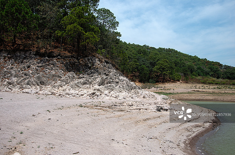 墨西哥布拉沃谷Avándaro湖干旱导致水位低图片素材