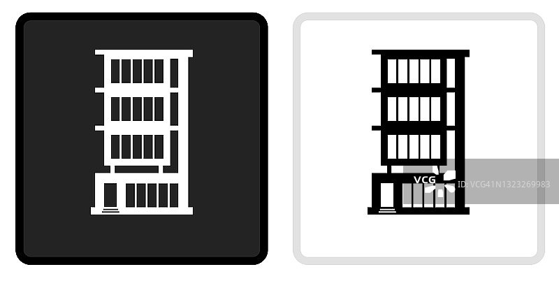 建筑图标在黑色按钮与白色翻转图片素材