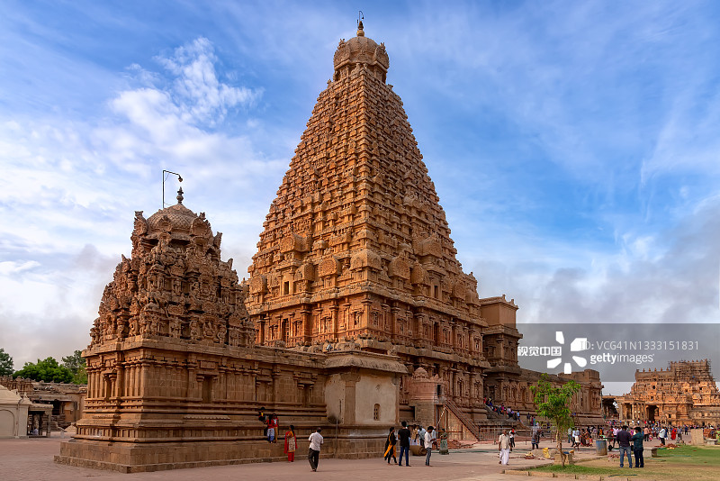 印度坦贾维尔雄伟的布里哈迪斯瓦拉神庙图片素材