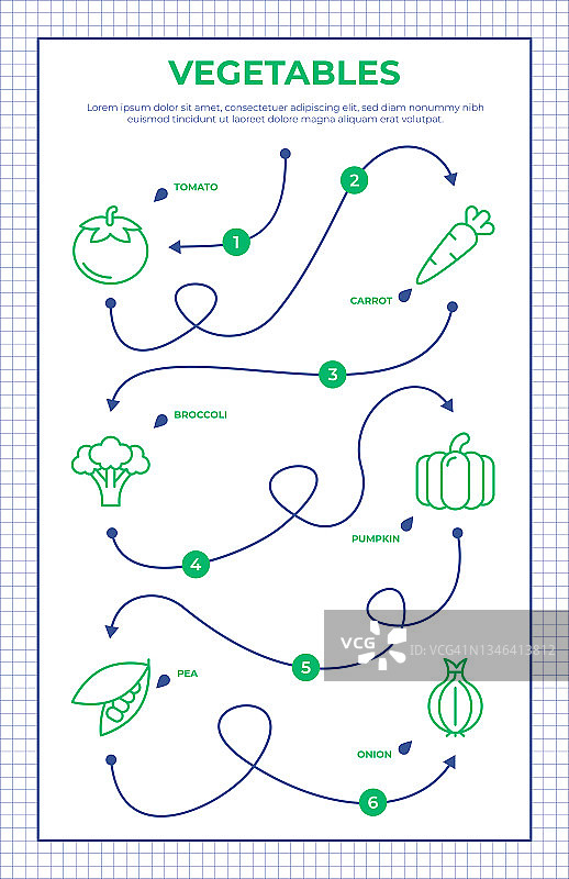 蔬菜路线图信息图表模板图片素材
