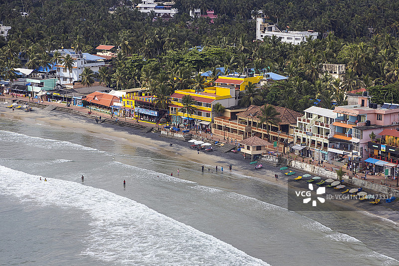 科瓦兰海滩，喀拉拉邦，印度南部图片素材
