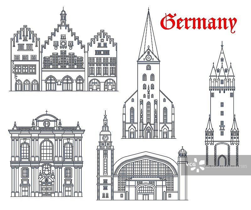 德国建筑，法兰克福，汉堡，慕尼黑图片素材