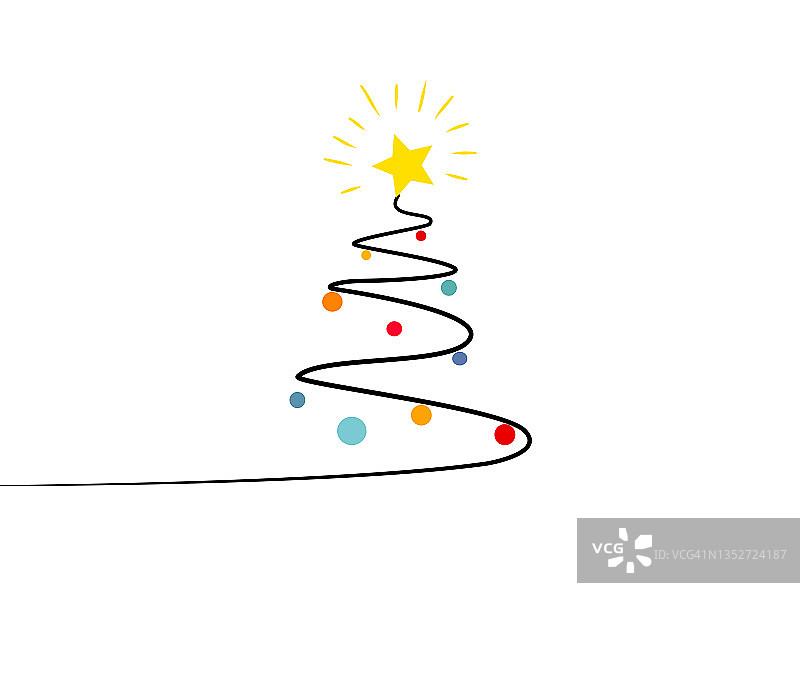 圣诞插图的圣诞树-圣诞卡图片素材