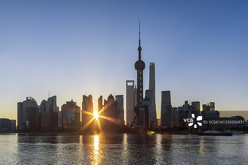 上海全景天际线图片素材