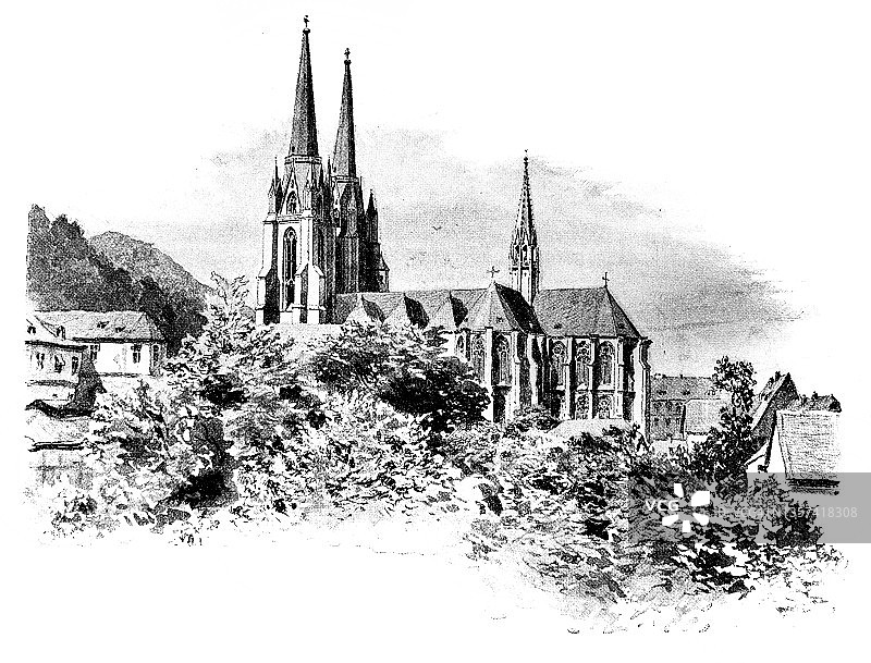 德国马尔堡的圣伊丽莎白教堂图片素材