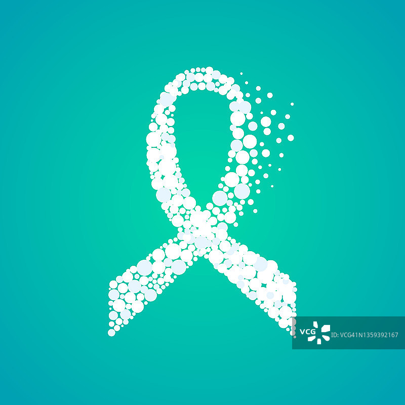 宫颈癌意识丝带，概念插图图片素材