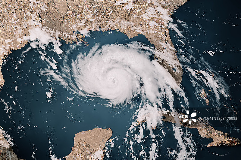 飓风Ida 2021地形图3D渲染中立图片素材
