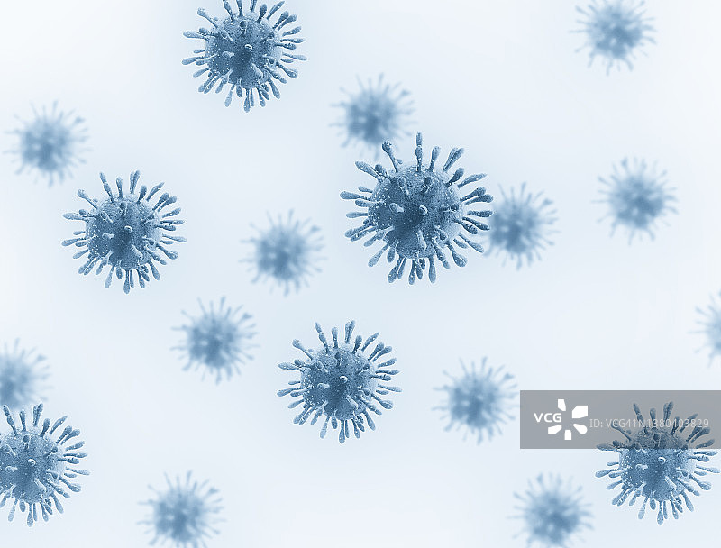 病毒细胞蓝色背景图片素材
