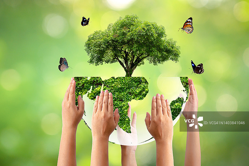 拯救世界拯救环境世界就在绿油油的草地上图片素材