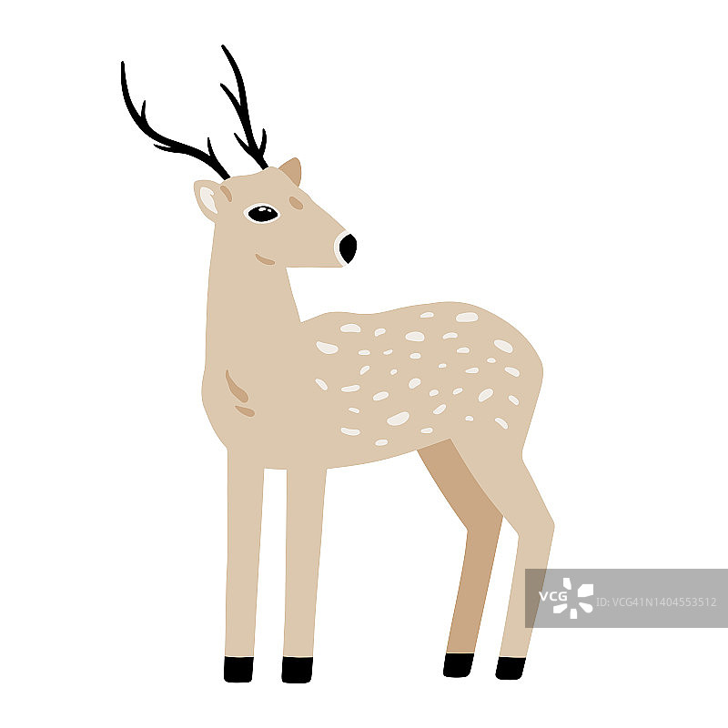 手绘森林动物:鹿图片素材