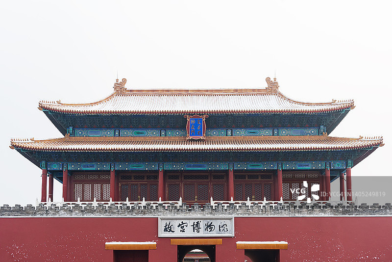 北京紫禁城在下雪图片素材