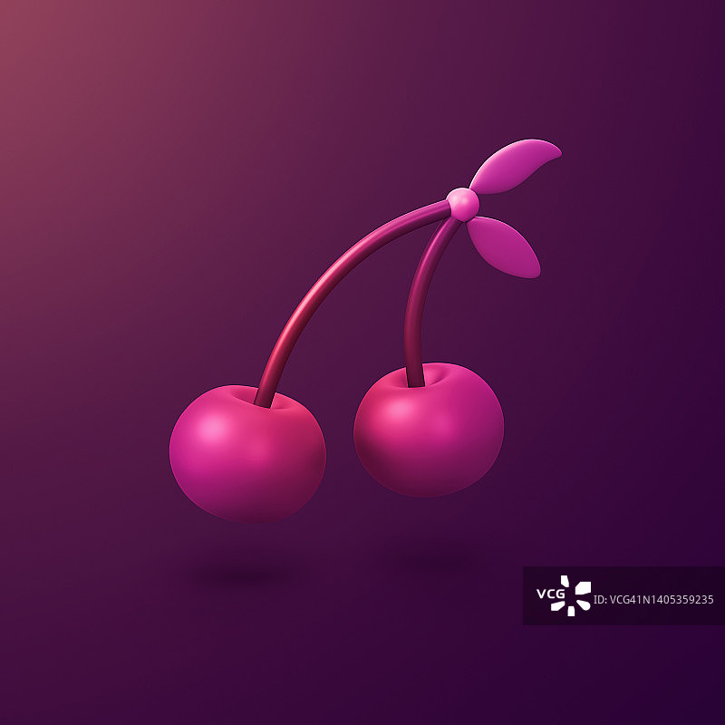 樱桃-风格的3d CGI图标对象图片素材
