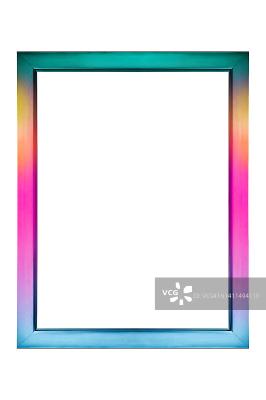彩虹粉色彩色独角兽生日派对图片框边框海报孤立图片素材