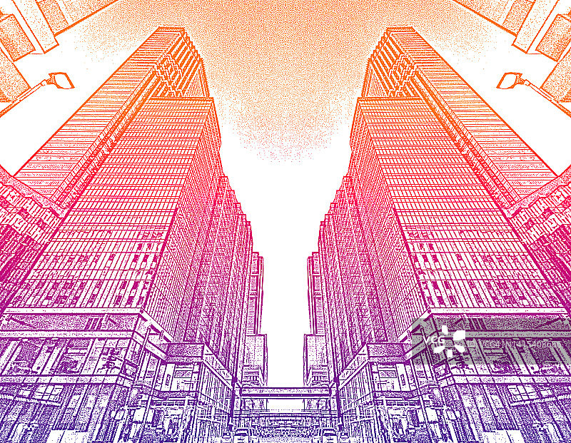 城市摩天大楼和街道图片素材