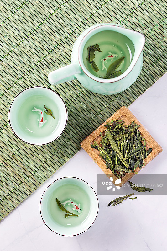 龙井茶配茶具图片素材