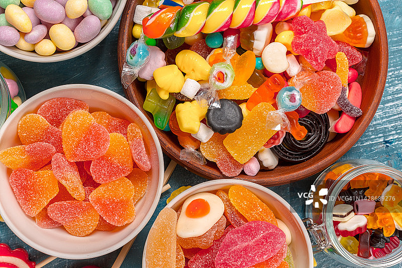 五彩缤纷的糖果混合图片素材
