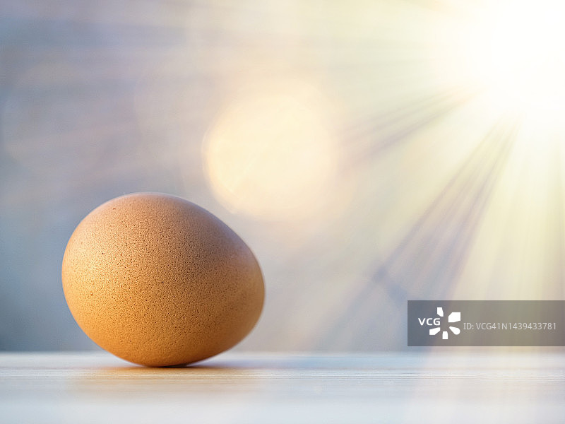 厨房里的鸡蛋被阳光照亮。图片素材